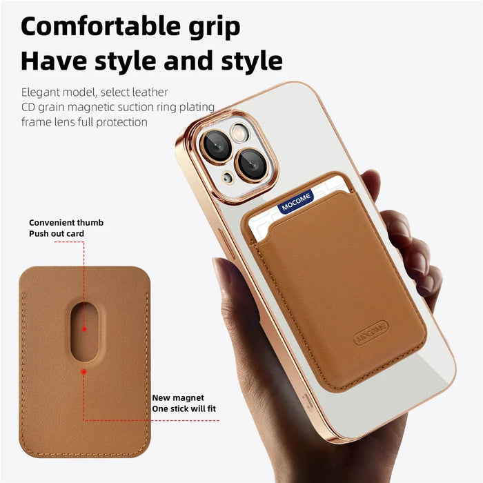 For iPhone 14 Plus TPU + PC Mobile Case Anti-scratch Magnetic Cover with Card Bag - Blackish Green - 3