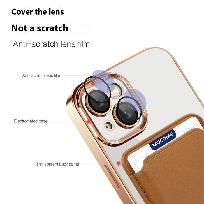 For iPhone 14 Plus TPU + PC Mobile Case Anti-scratch Magnetic Cover with Card Bag - Blackish Green - 5