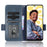 For Realme C55 4G Leather Wallet Phone Case Imprinted Triangle Flip Stand Protective Cover - Blue - 2
