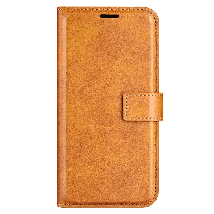 For Sony Xperia 1 V Wallet Cell Phone Case Calf Texture PU Leather Stand Phone Cover - Yellow - 7