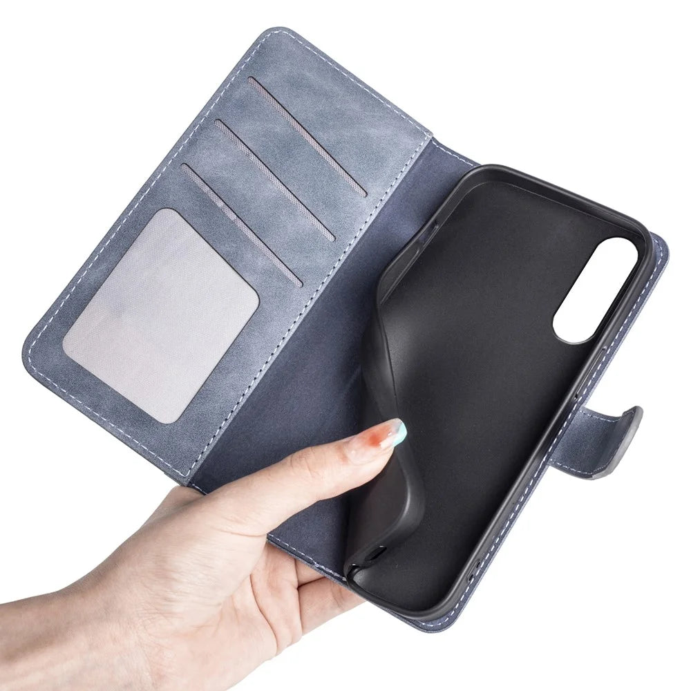 For Sony Xperia 10 V Leather Phone Stand Case Dual Color Splicing Wallet Cell Phone Cover - Blue - 5