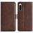 For Sony Xperia 10 V Leather Phone Stand Case Calf Texture Cell Phone Wallet Cover - Brown - 1