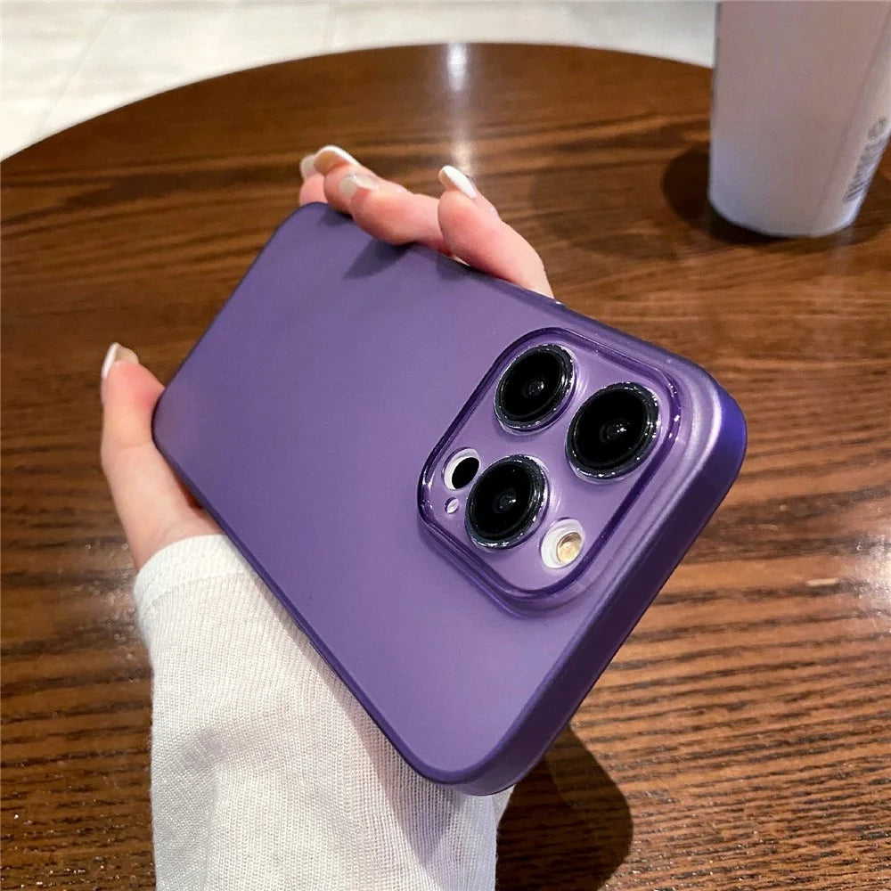 Slim Phone Case for iPhone 13 Pro 6.1 inch Shockproof Cover Precise Cutout Matte TPU Case - Dark Purple - 2