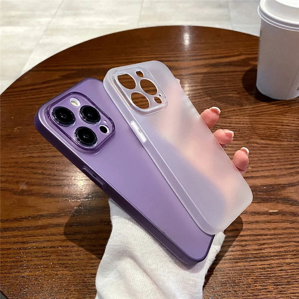 Slim Phone Case for iPhone 13 Pro 6.1 inch Shockproof Cover Precise Cutout Matte TPU Case - Dark Purple - 3