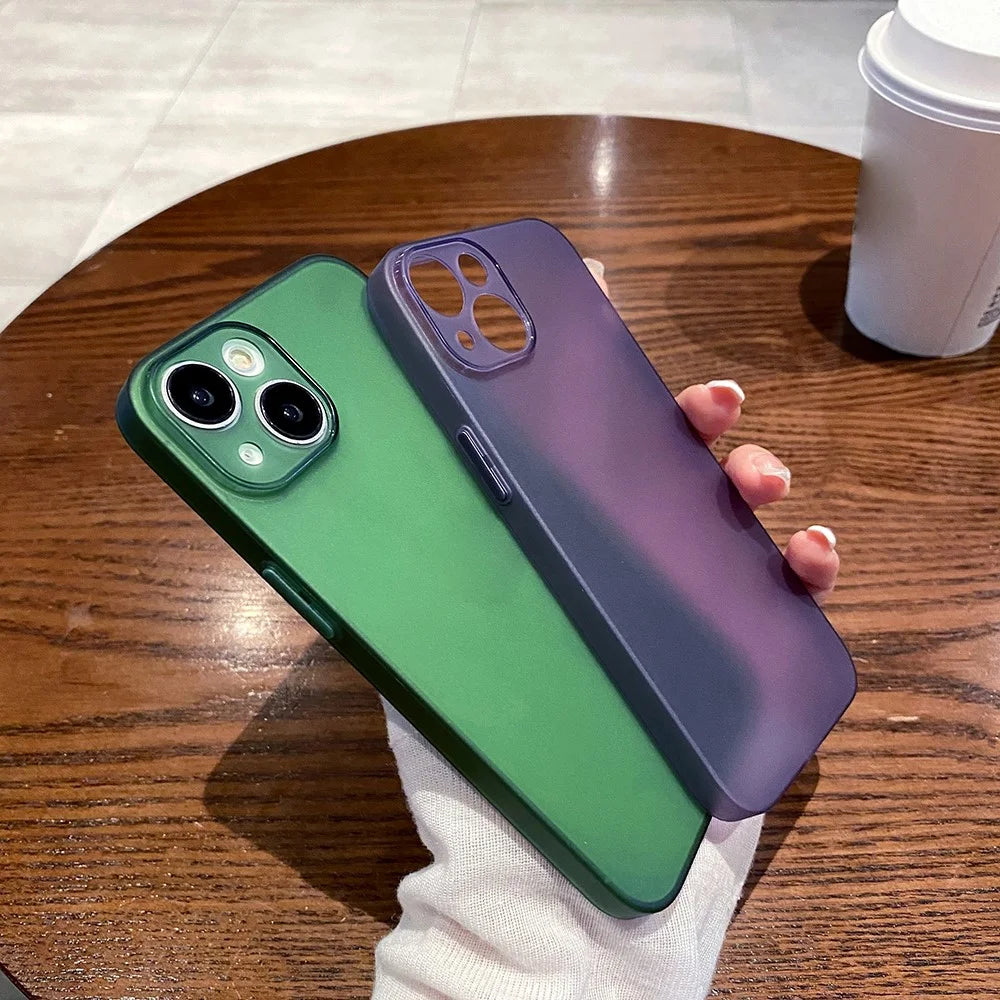 For iPhone 14 Ultra-Thin Matte Finish Phone Case Precise Cutout TPU Phone Cover - Blue - 3