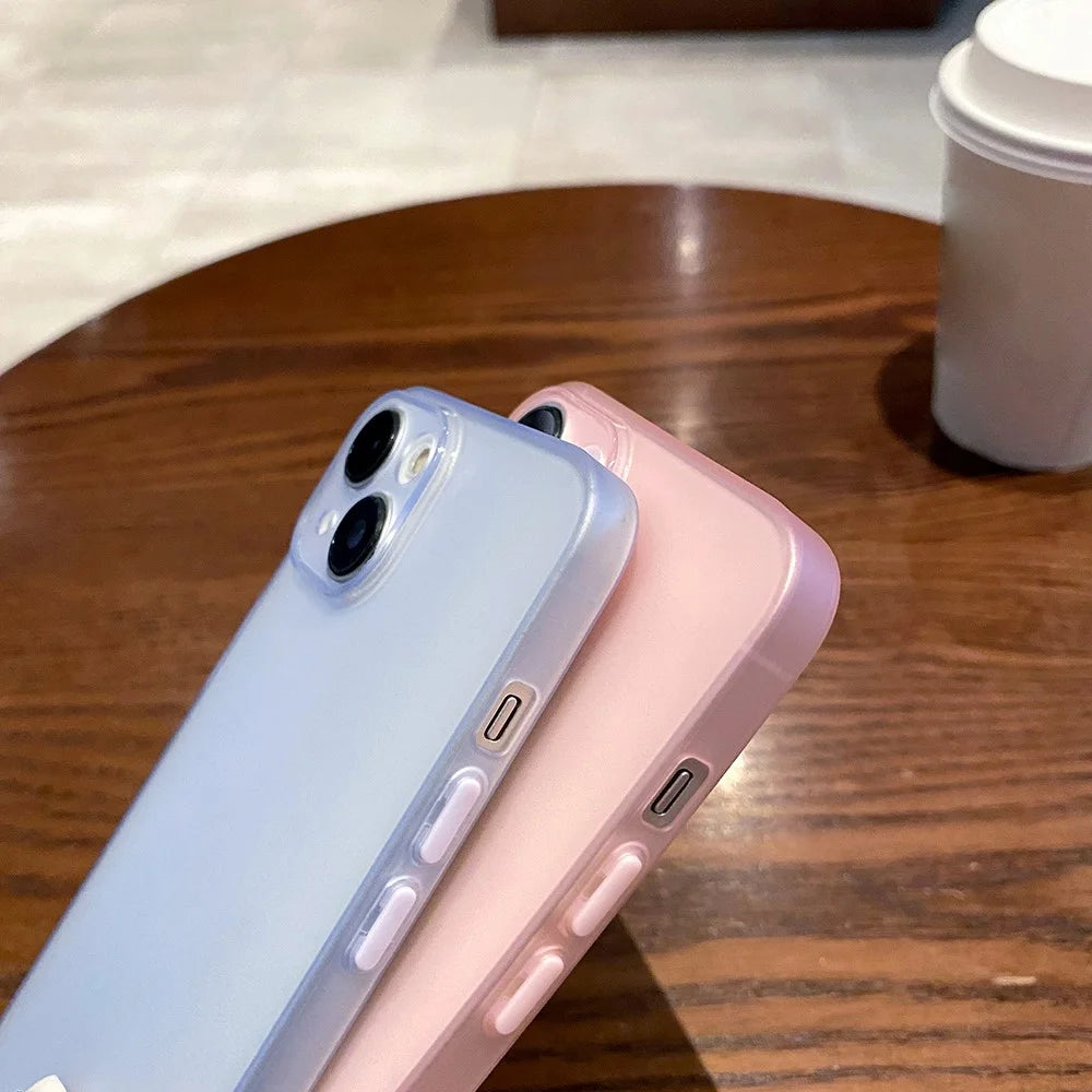For iPhone 14 Ultra-Thin Matte Finish Phone Case Precise Cutout TPU Phone Cover - Blue - 5