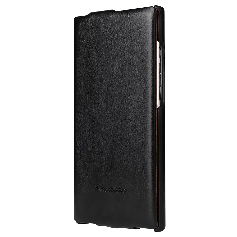 Vertical Flip Cover for Samsung Galaxy S23 Ultra , PC+PU Leather Crazy Horse Texture Phone Shell Case - Black - 4