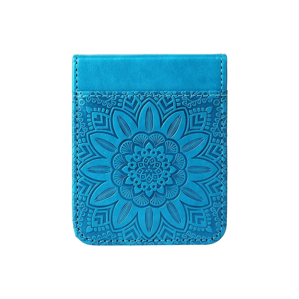 For Samsung Galaxy Z Flip3 5G Leather Phone Case Card Slot Sunflower Imprinted Phone Cover - Blue - 5