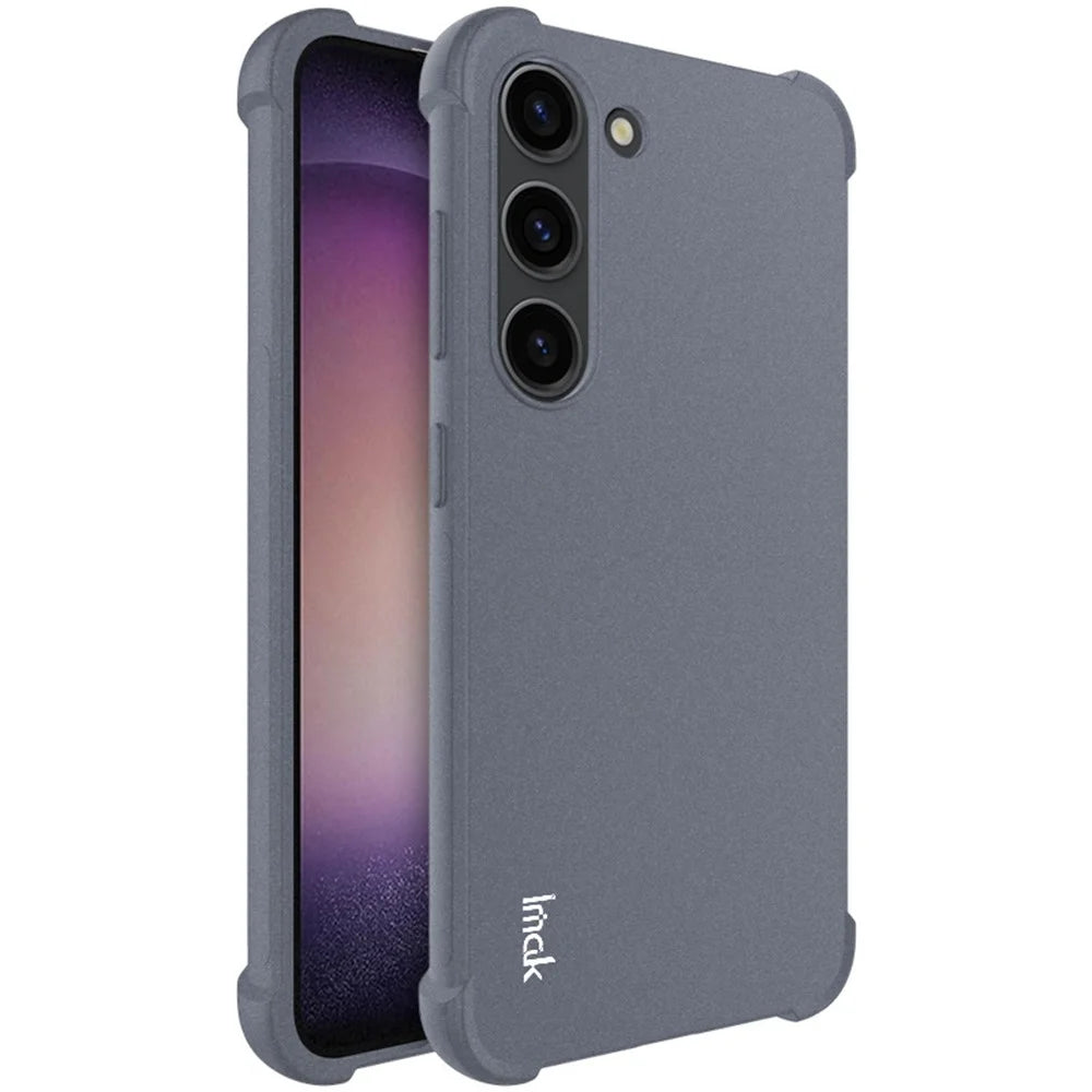 IMAK Matte Phone Case Samsung Galaxy S23 , Four Corners Airbag Drop-proof TPU Cell Phone Cover - Grey - 1
