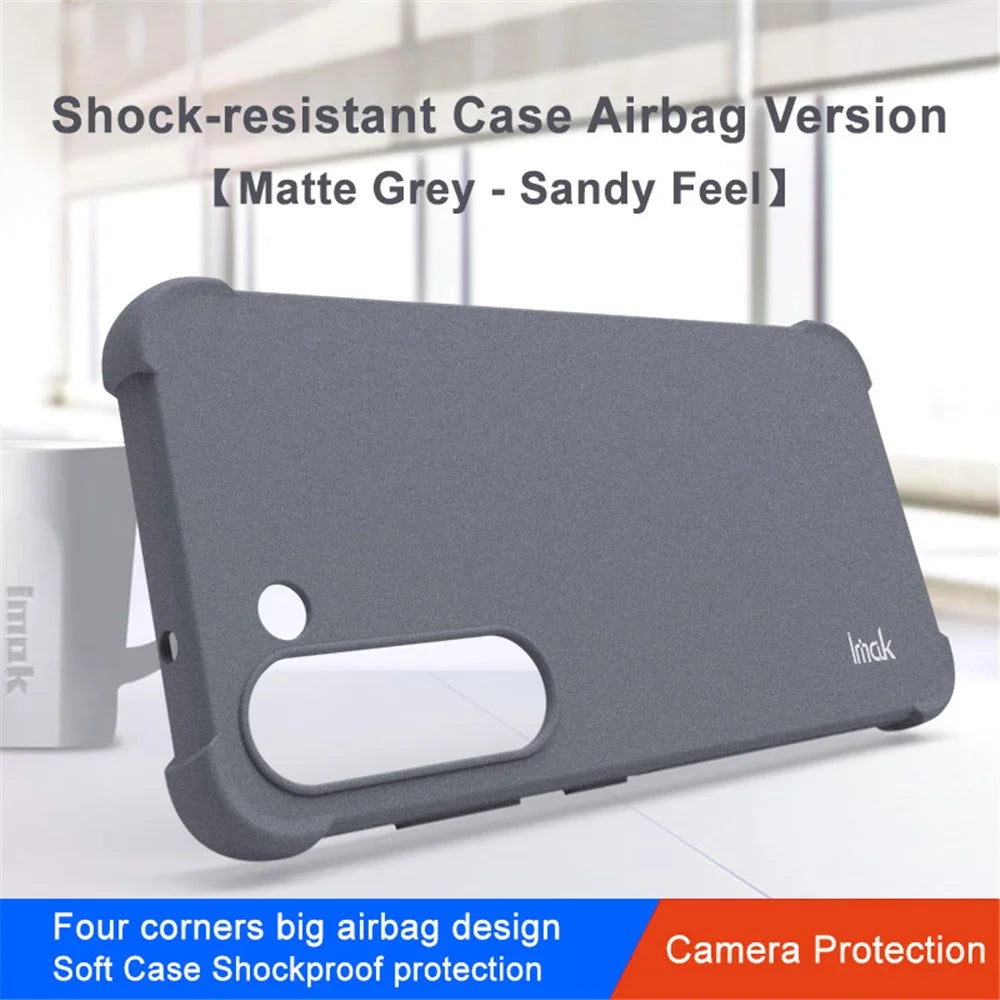 IMAK Matte Phone Case Samsung Galaxy S23 , Four Corners Airbag Drop-proof TPU Cell Phone Cover - Grey - 2