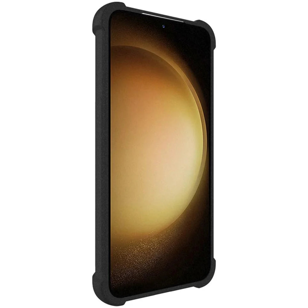 IMAK Mobile Phone Shell for Samsung Galaxy S23+ , Anti-Drop Four Corners Airbag TPU Matte Phone Case Cover - Black - 4