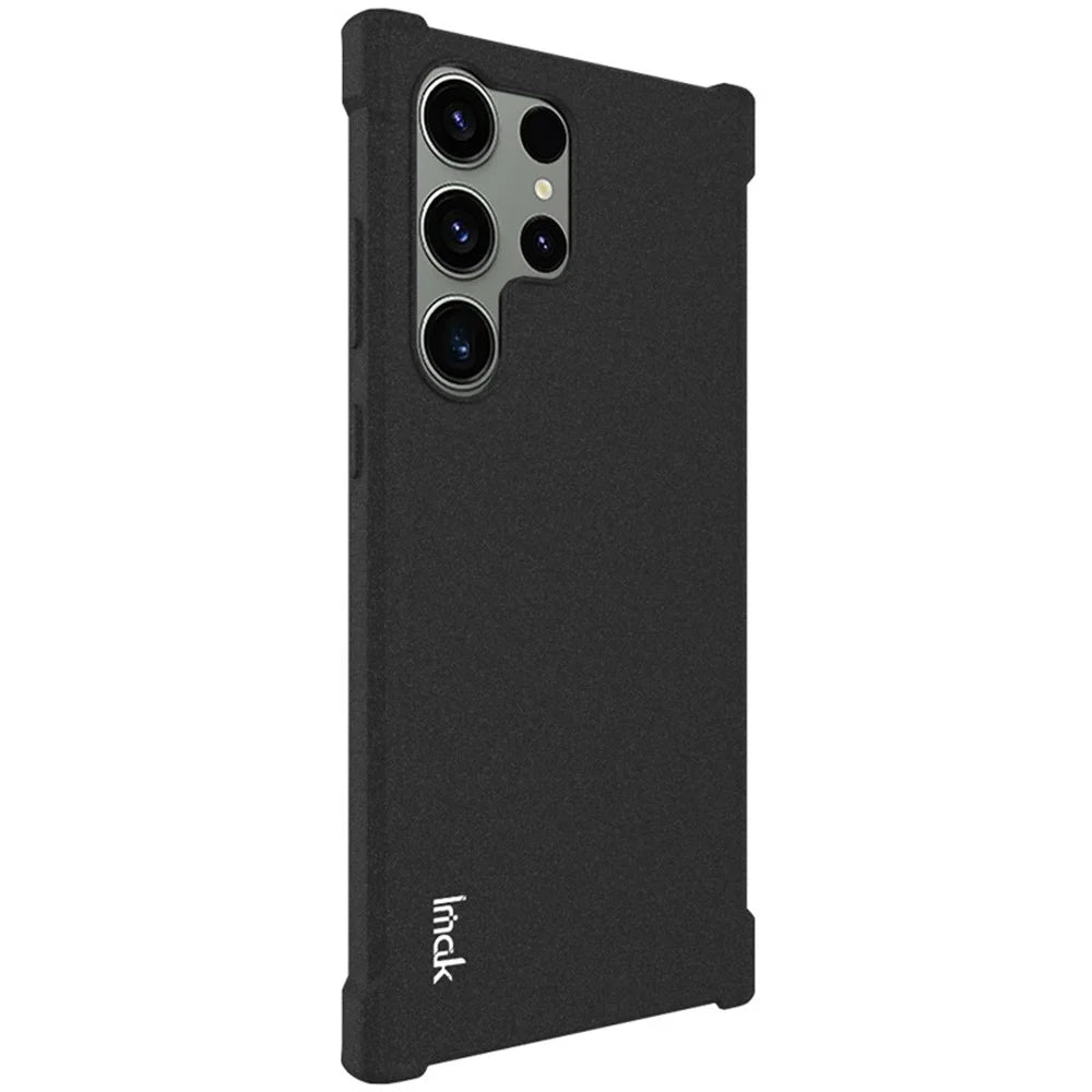 IMAK For Samsung Galaxy S23 Ultra Anti-Fingerprint Mobile Phone Case Four Corners Airbag TPU Matte Cover - Black - 3