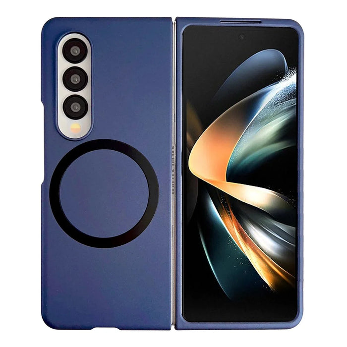 For Samsung Galaxy Z Fold3 5G Skin-touch Phone Cover Hard PC Magnetic Case - Sapphire - 1