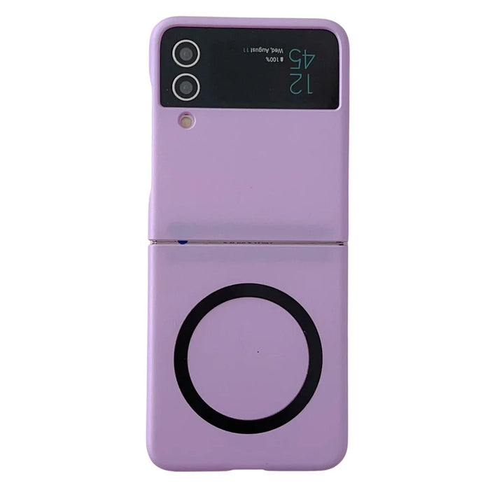 Phone Cover for Samsung Galaxy Z Flip3 5G Skin-touch Hard PC Case Magnetic Case - Purple - 1
