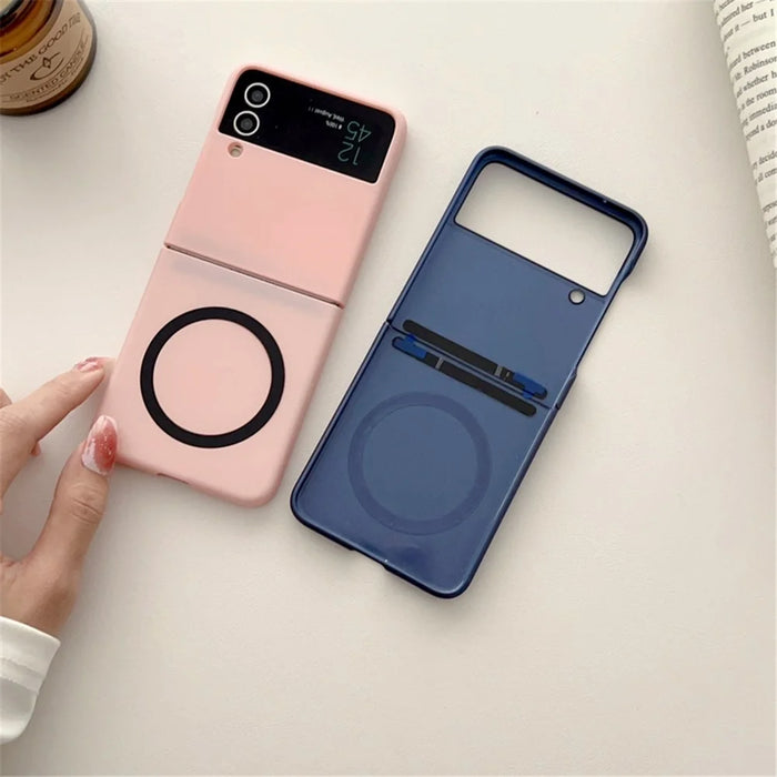 Phone Cover for Samsung Galaxy Z Flip3 5G Skin-touch Hard PC Case Magnetic Case - Purple - 3