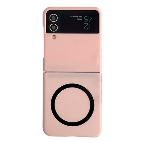For Samsung Galaxy Z Flip4 5G Magnetic Case Phone Cover Skin-touch Hard PC Case - Pink - 1