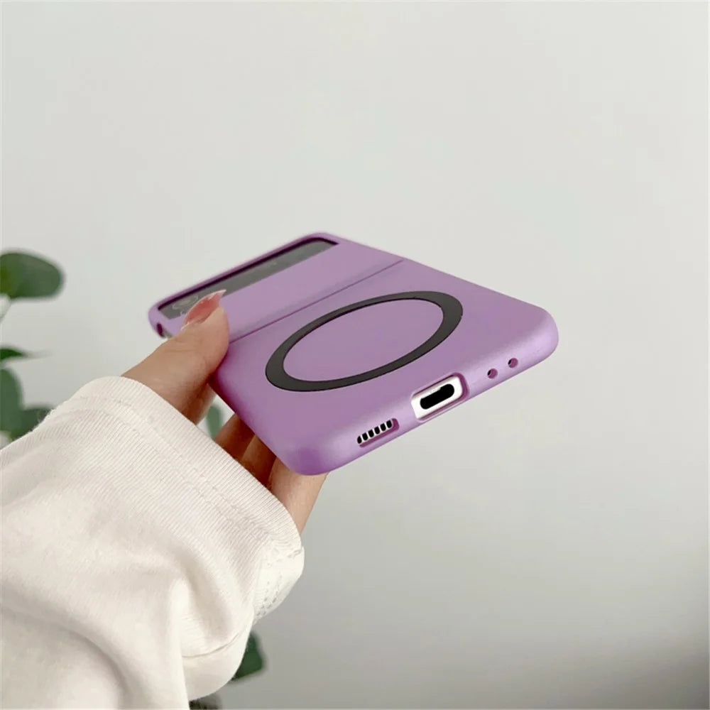 For Samsung Galaxy Z Flip4 5G Magnetic Case Phone Cover Skin-touch Hard PC Case - Pink - 7