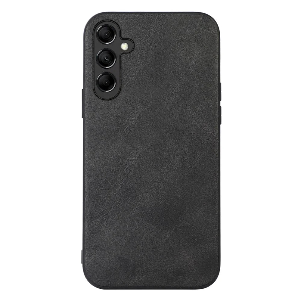 Phone Case For Samsung Galaxy A24 4G (162.1 x 77.6 x 8.3mm) , Cowhide Textured PU Leather Coated TPU+PC Protective Cover - Black - 1