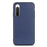 For Sony Xperia 10 V Genuine Leather Coated TPU Soft Grip Cover Textured Shockproof Phone Case - Blue - 1