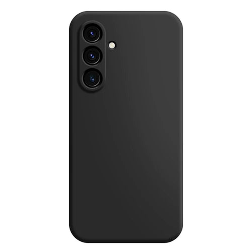 For Samsung Galaxy A54 5G Rubberized TPU Phone Case Soft Fiber Lining Straight Edge Cover - Black - 1
