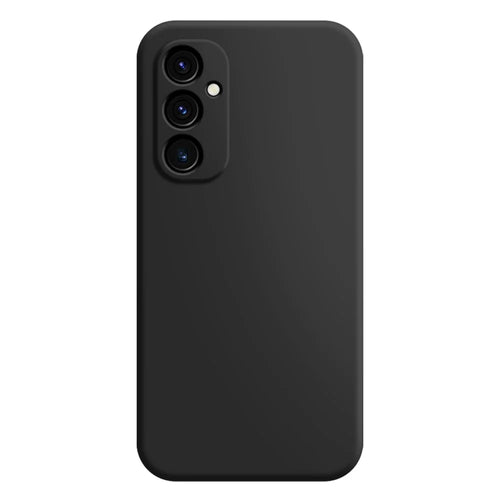 For Samsung Galaxy A34 5G Rubberized TPU + Soft Fiber Lining Phone Case Straight Edge Anti-Scratch Cover - Black - 1