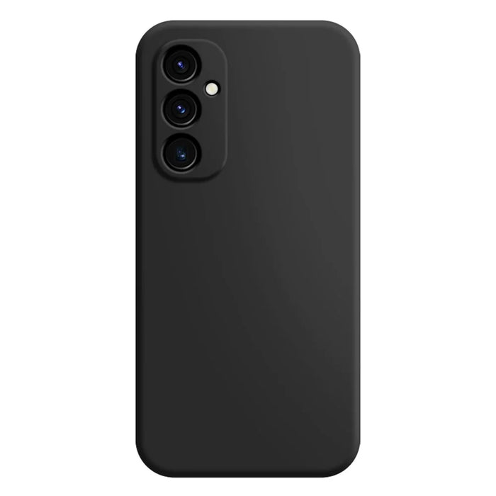 For Samsung Galaxy A34 5G Rubberized TPU + Soft Fiber Lining Phone Case Straight Edge Anti-Scratch Cover - Black - 1