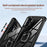 For Samsung Galaxy A54 5G Ring Kickstand Phone Case Alloy Lens Frame PC + TPU Protective Cover - Black - 6