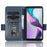 For TCL Ion X Leather Phone Case Wallet Stand Imprinted Triangle Anti-Drop Phone Cover - Blue - 2