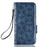 For TCL Ion X Leather Phone Case Wallet Stand Imprinted Triangle Anti-Drop Phone Cover - Blue - 6