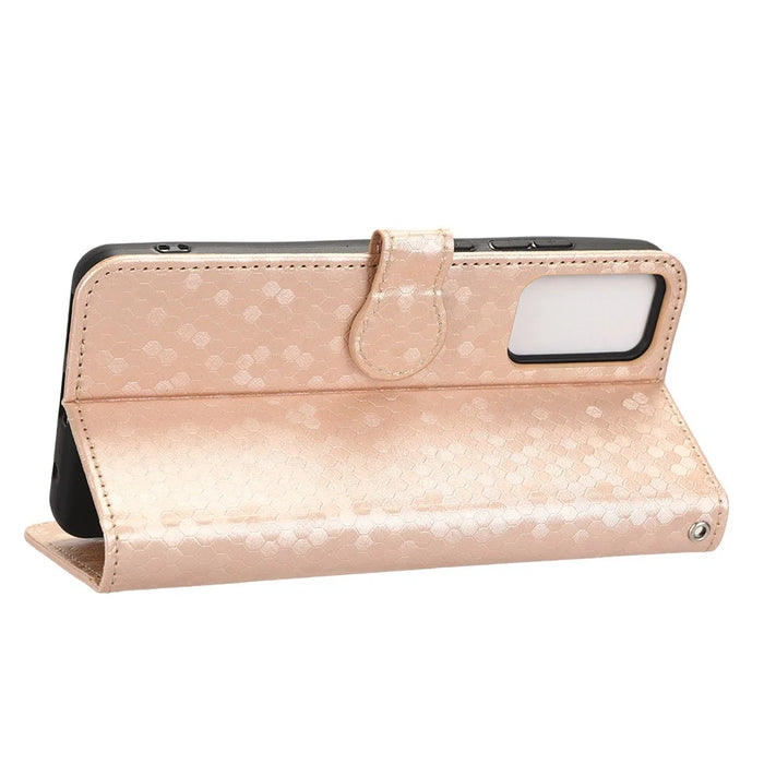 For TCL Ion X PU Leather Stand Wallet Phone Case Dot Pattern Imprinted Smartphone Cover - Rose Gold - 3