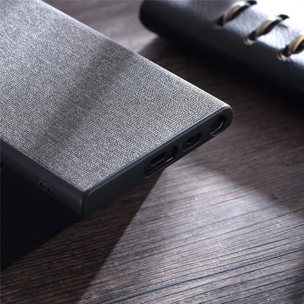 For Samsung Galaxy S23+ Cloth Texture TPU Back Cover Anti-drop Mobile Phone Case - Grey - 2