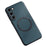 For Samsung Galaxy S23+ Magnetic Case Charger PU Leather Coated TPU+PC Case Phone Back Cover - Green - 1