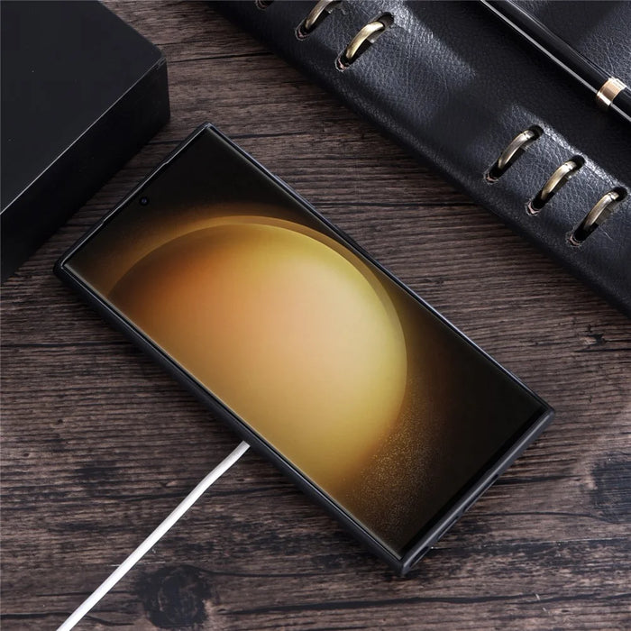 For Samsung Galaxy S23 PU Leather Coated TPU+PC Case Phone Back Cover Magnetic Case - Black - 3