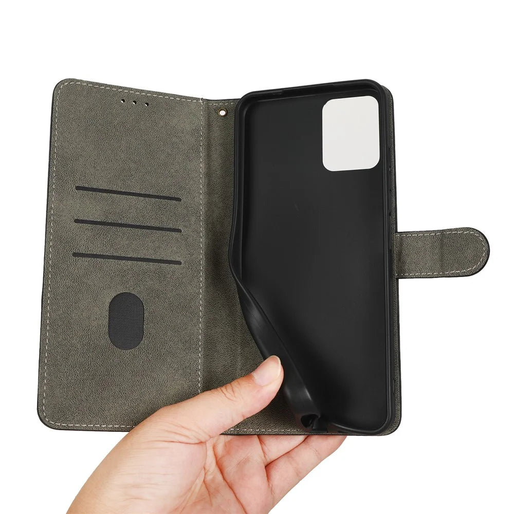 For T-Mobile Revvl 6 Pro 5G / T Phone Pro 5G / Telekom T Phone Pro 5G Phone Case RFID Blocking Wallet Stand Leather Cover with Strap - Black - 4