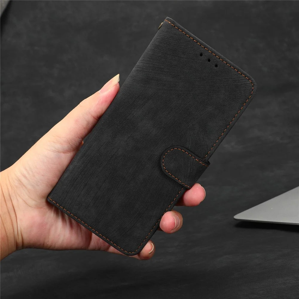 For Realme GT Neo 5 5G / GT3 5G Wallet Phone Case RFID Blocking Leather Stand Phone Cover with Strap - Black - 6
