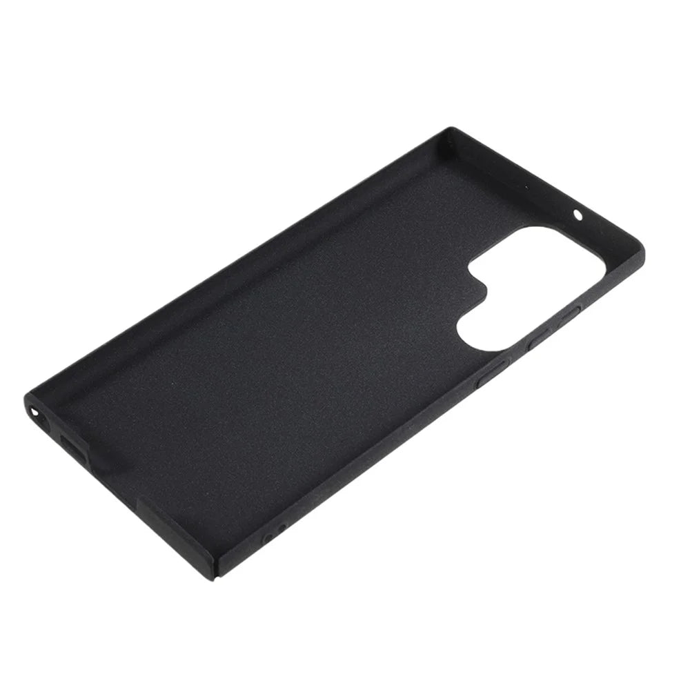For Samsung Galaxy S22 Ultra 5G Matte Guard Phone Case Hard PC Anti-scratch Back Cover - Black - 6