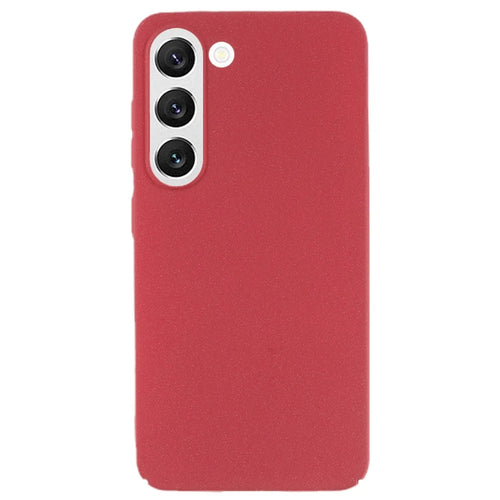 For Samsung Galaxy S22 5G Cell Phone Case Shockproof Matte Texture Anti-scratch Hard PC Phone Cover - Wine Red - 1