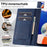 LC.IMEEKE For Samsung Galaxy A14 4G / 5G PU Leather Flip Wallet Case RFID Blocking Stand Phone Cover - Blue - 5