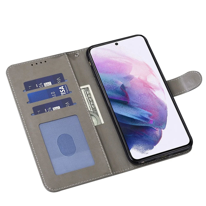 For Samsung Galaxy A54 5G PU Leather Wallet Phone Case Deer Tree Pattern Stand Cover - Grey - 2