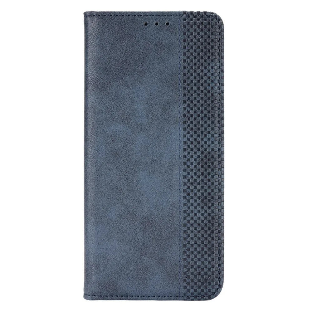 For ZTE Blade V40 Design PU Leather Stand Cell Phone Case Wallet Retro Phone Cover - Blue - 6
