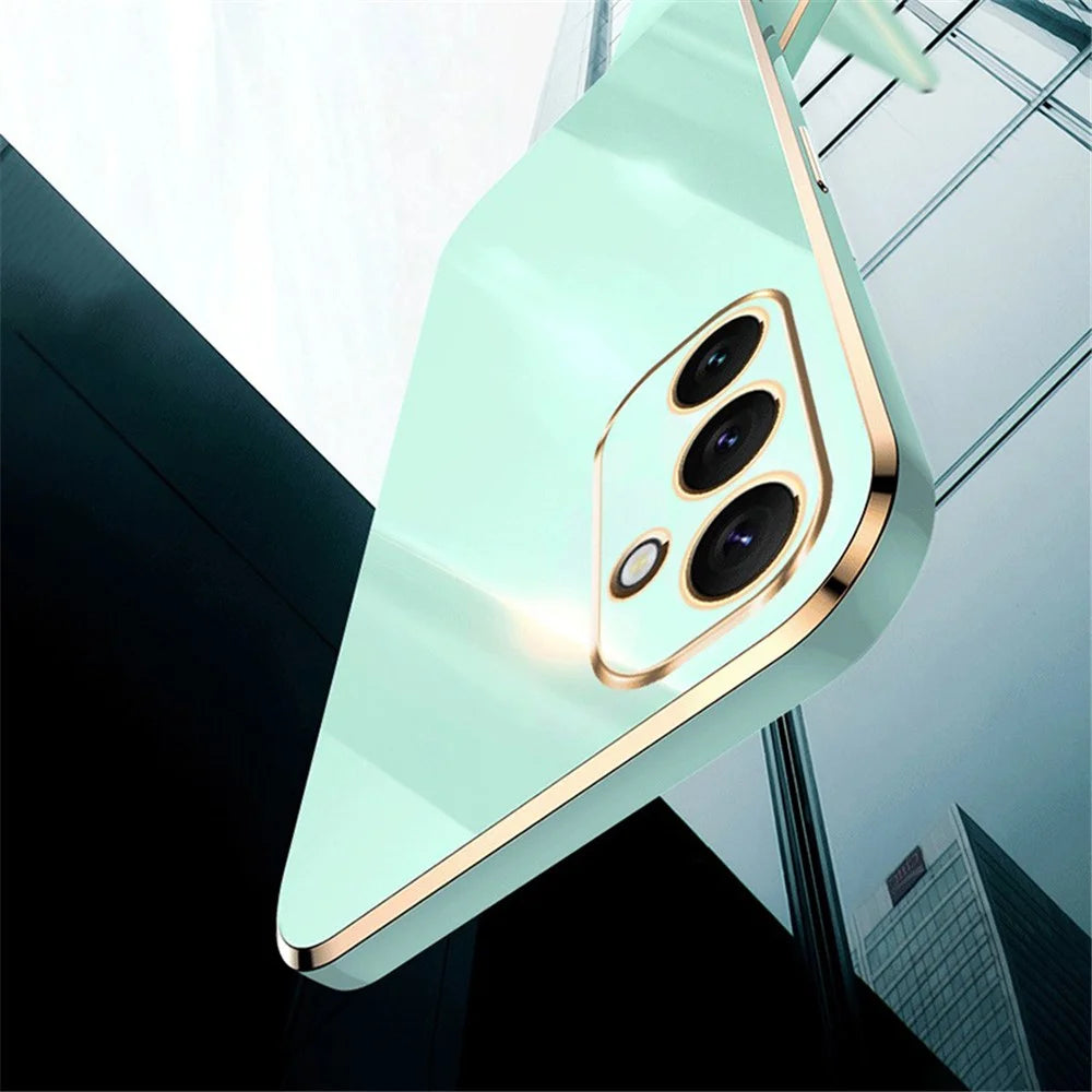 XINLI Electroplating Phone Case for Samsung Galaxy A34 5G Anti-scratch TPU Cover - Cyan - 4