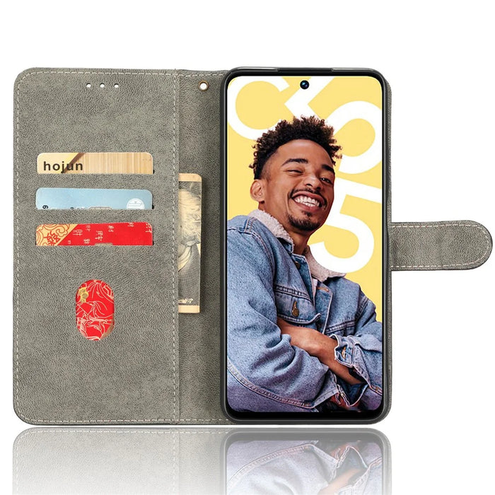 For Realme C55 4G / Narzo N55 4G RFID Blocking PU Leather Phone Case Stand Phone Wallet Cover with Strap - Black - 2