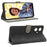 For Realme C55 4G / Narzo N55 4G RFID Blocking PU Leather Phone Case Stand Phone Wallet Cover with Strap - Black - 3