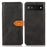 KHAZNEH For Google Pixel 7a Gold Button Magnetic Leather Wallet Cover Stand Cowhide Texture Phone Case - Black - 1