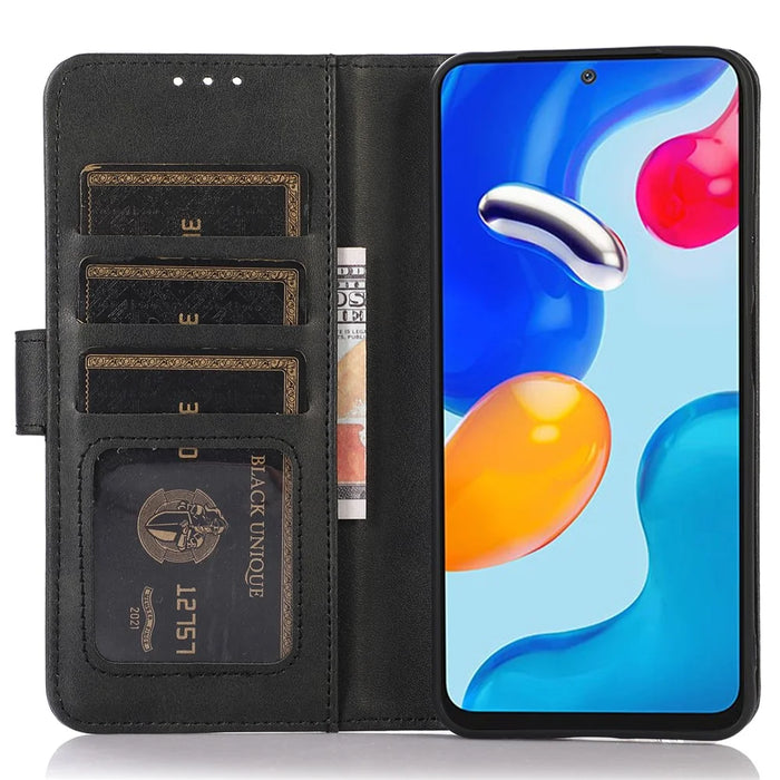 For Sony Xperia 10 V Cowhide Texture Mobile Phone Cover Leather Stand Wallet Cell Phone Case - Black - 2