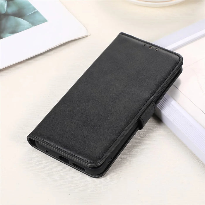 For Sony Xperia 10 V Cowhide Texture Mobile Phone Cover Leather Stand Wallet Cell Phone Case - Black - 6