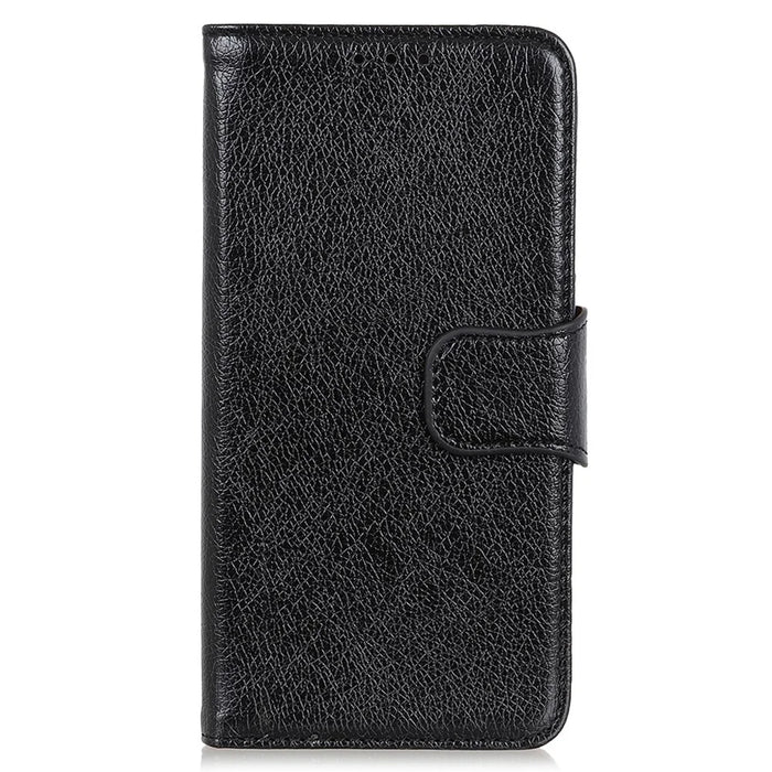 For Sony Xperia 1 V Split Leather Phone Case Nappa Texture Stand Wallet Magnetic Clasp Phone Cover - Black - 7