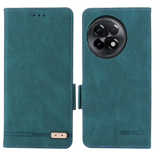 For OnePlus Ace 2 5G / 11R 5G Anti-scratch Magnetic PU Leather Anti-drop Case Hardware Decor Wallet Stand Shell - Blue - 1