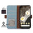 For Google Pixel 7a Wallet Stand Phone Cover RFID Blocking Genuine Cow Leather Phone Case - Blue - 2