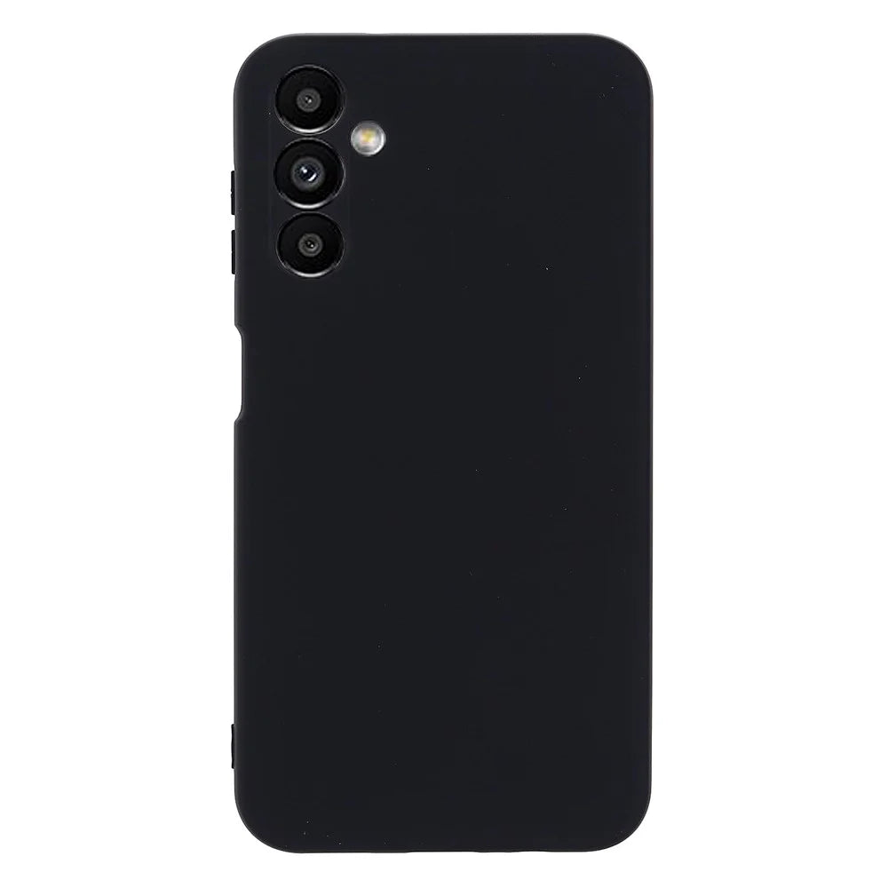 Phone Case for Samsung Galaxy A14 5G / A14 4G Soft Lining Liquid Silicone Protective Cover with Strap - Black - 3
